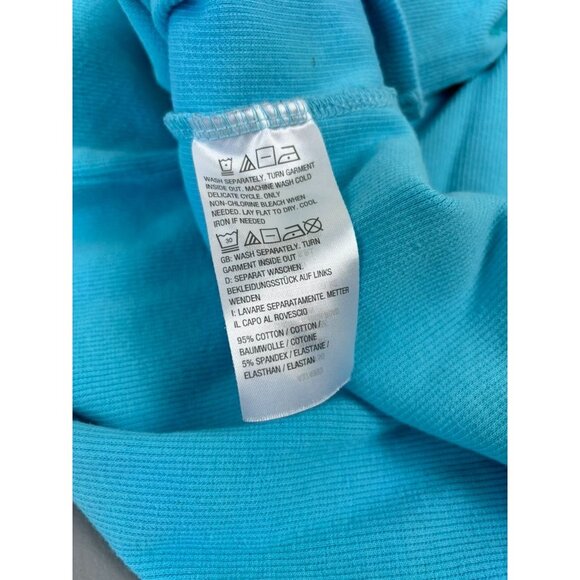 Quacker Factory women's large light blue v-neck‎ 3/4 sleeve sequin shimmer top - Picture 8 of 8